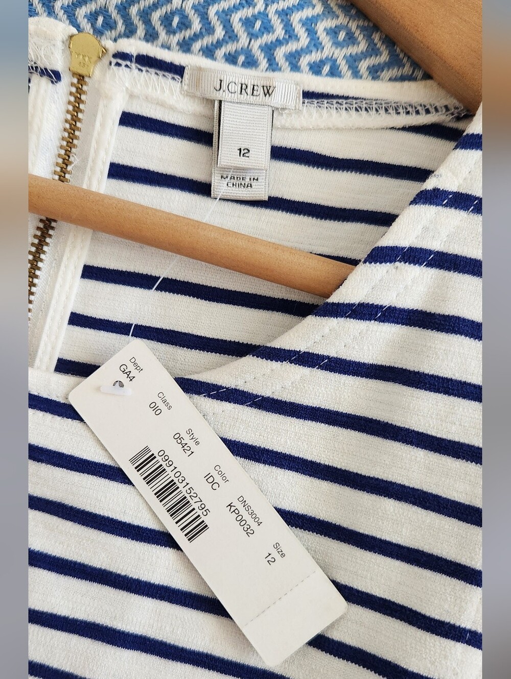 J. Crew Sleeveless Navy Stripe A-Line Dress - Picture 2 of 11